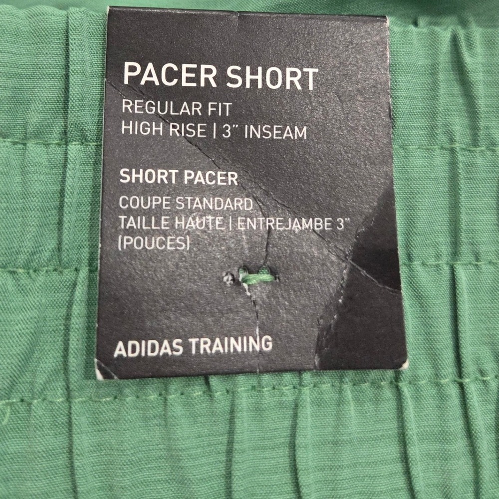 Adidas Womens Pacer High Rise Training Shorts XL 3" Inseam Green Lightweight New - Picture 4 of 9